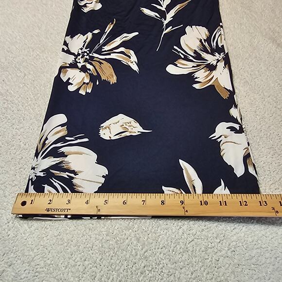 White Mark Navy Floral Printed Palazzo Pants Wide Leg Plus Sz 4XL NWT - Picture 8 of 8